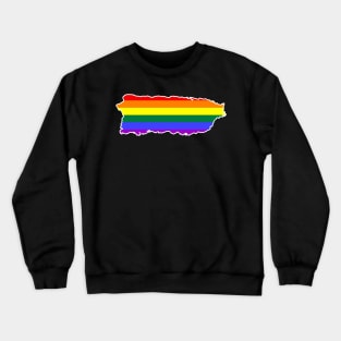 Puerto Rico LGBT Pride Puerto Rican Rainbow Flag Crewneck Sweatshirt